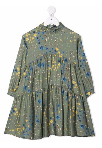 Il Gufo floral-print pleated dress - Verde