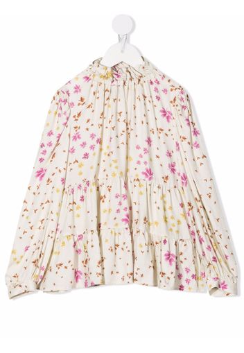 Il Gufo floral-print panelled blouse - Toni neutri