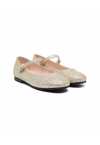 Il Gufo glittered ballerina shoes - Oro