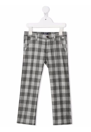 Il Gufo check-print slim-cut trousers - Grigio