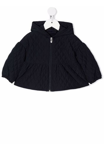 Il Gufo quilted zip-up hooded jacket - Blu