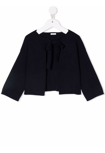 Il Gufo fine-knit bow-fastening cardigan - Blu