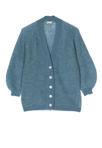 Il Gufo ribbed-knit v-neck cardigan - Blu