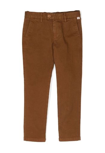 Il Gufo logo-patch straight-leg trousers - Marrone