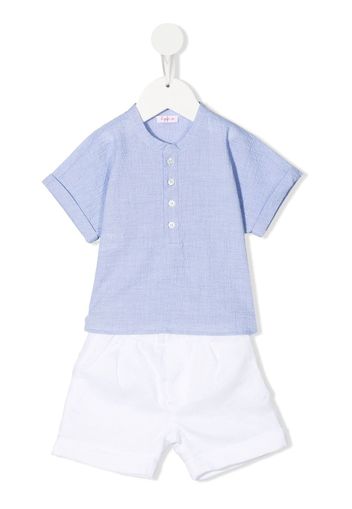 Il Gufo colour-block cotton short set - Blu