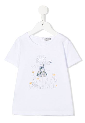 Il Gufo illustration-print cotton T-Shirt - Bianco