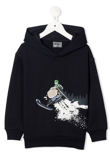 Il Gufo graphic-print hoodie - Blu