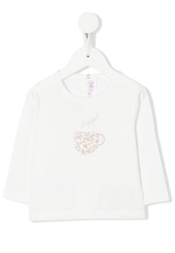 Il Gufo teapot-appliqué cotton T-shirt - Bianco