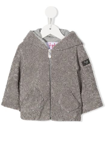 Il Gufo logo-patch hooded jacket - Grigio