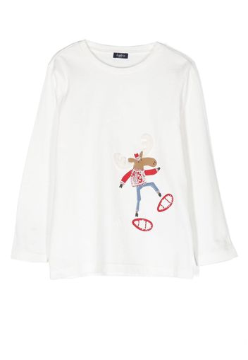 Il Gufo embroidered long-sleeved T-shirt - Bianco
