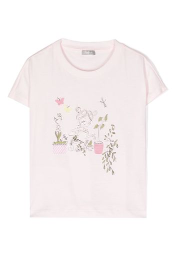 Il Gufo T-shirt con stampa illustrazione - Rosa