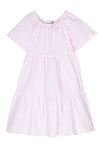 Il Gufo short-sleeve crepe-texture cotton dress - Rosa
