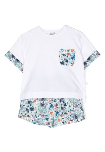 Il Gufo floral-print T-shirt and shorts set - Bianco