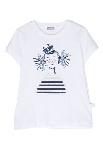 Il Gufo graphic-print cotton T-shirt - Bianco