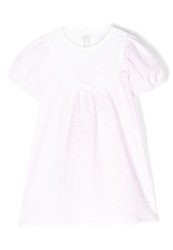 Il Gufo floral-appliqué short-sleeve dress - Rosa