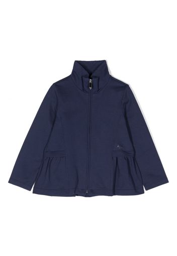 Il Gufo ruffled high-neck jacket - Blu