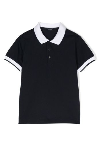 Il Gufo contrasting-panel detail polo shirt - Blu