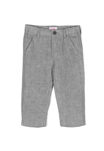 Il Gufo elasticated-waistband linen trousers - Grigio