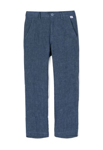 Il Gufo straight-leg linen trousers - Blu