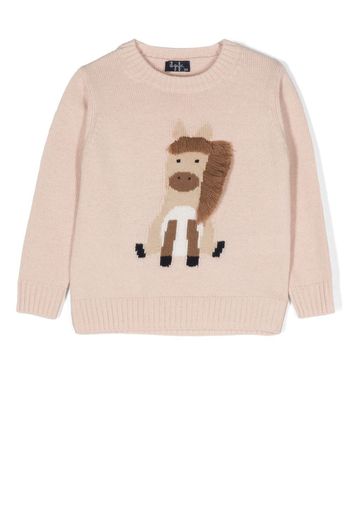 Il Gufo crew neck intarsia knit jumper - Rosa