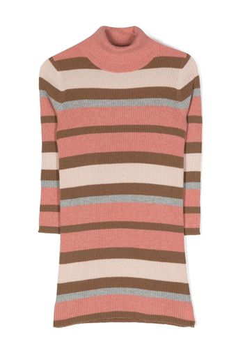 Il Gufo striped ribbed knitted dress - Rosa