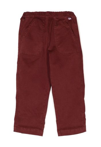 Il Gufo logo-tag straight-leg trousers - Rosso
