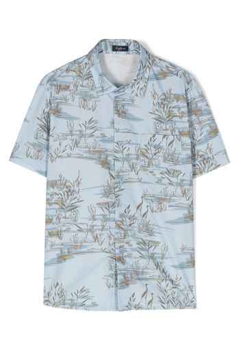 Il Gufo pond-print short-sleeve shirt - Blu