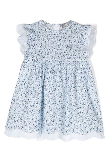 Il Gufo floral-print ruffled dress - Blu