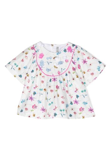 Il Gufo floral-print cotton blouse - Bianco