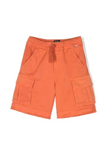 Il Gufo drawstring-waist cotton cargo shorts - Arancione