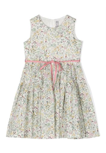 Il Gufo floral-print pleated dress - Bianco