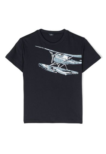 Il Gufo graphic-print cotton T-shirt - Blu