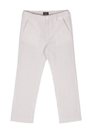 Il Gufo stripe-print cotton straight trousers - Toni neutri