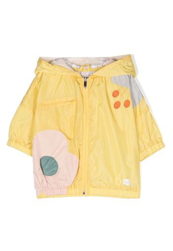 Il Gufo flower-print hooded rain jacket - Giallo