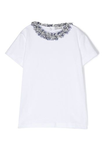 Il Gufo fringe-collar detail T-shirt - Bianco