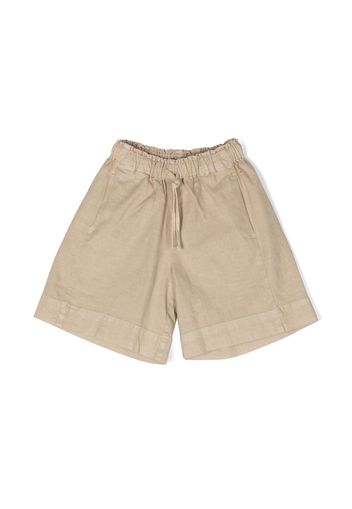 Il Gufo cotton-linen shorts - Marrone