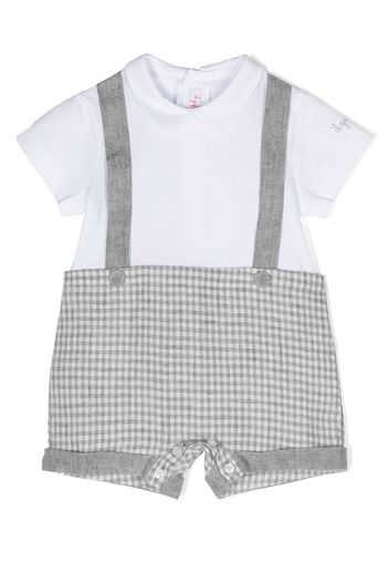 Il Gufo check-pattern detail jumpsuit romper - Bianco