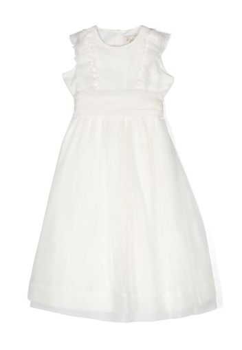 Il Gufo ruffled-detail cotton long dress - Bianco