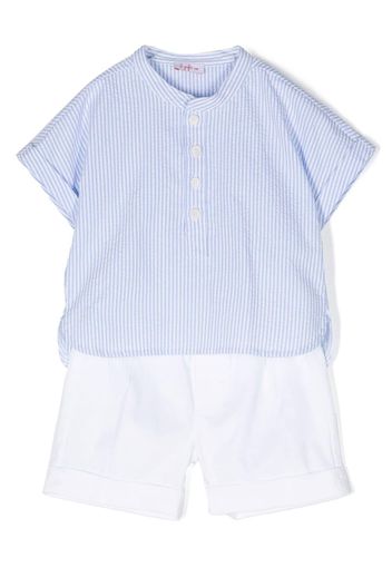 Il Gufo stripe-pattern shorts set - Blu