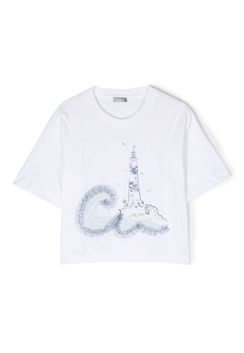 Il Gufo graphic-print cotton T-shirt - Bianco