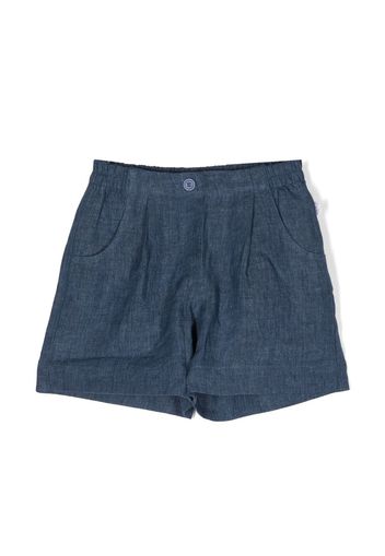 Il Gufo cotton-linen shorts - Blu