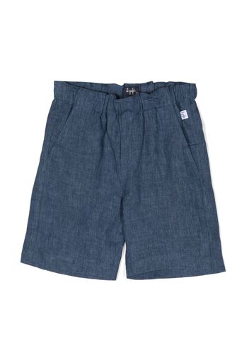 Il Gufo mélange-effect linen shorts - Blu