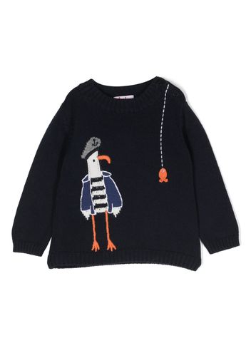 Il Gufo intarsia-knit cotton jumpar - Blu