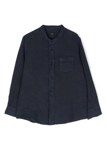 Il Gufo band-collar linen shirt - Blu