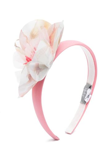 Il Gufo faux-flower floral-print headband - Rosa