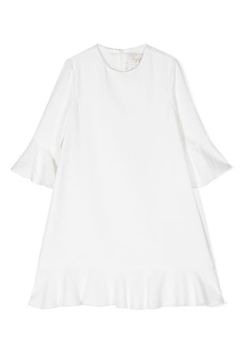 Il Gufo three-quarter-sleeve flared cady dress - Bianco