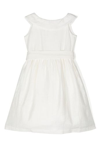 Il Gufo sleeveless belted flared-skirt dress - Bianco