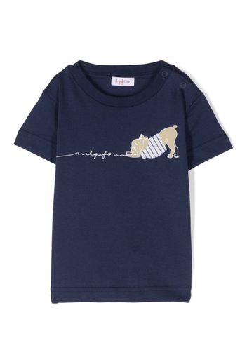 Il Gufo dog-print cotton T-shirt - Blu