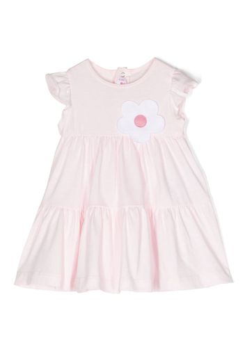 Il Gufo flower appliqué flared dress - Rosa