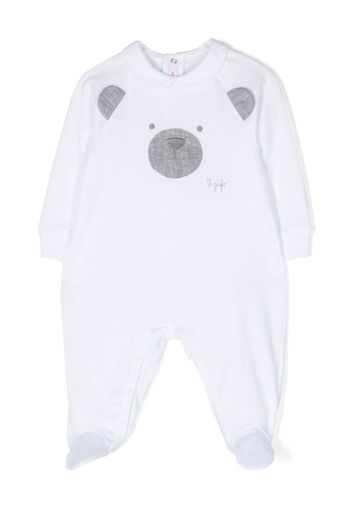 Il Gufo teddy-bear long-sleeve baby pajamas - Bianco